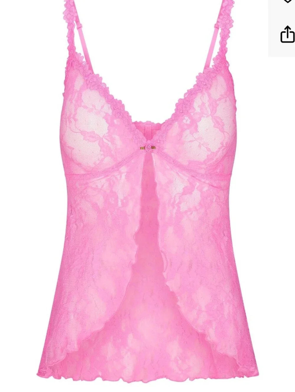 SKIMS STRETCH LACE BABYDOLL TOP M